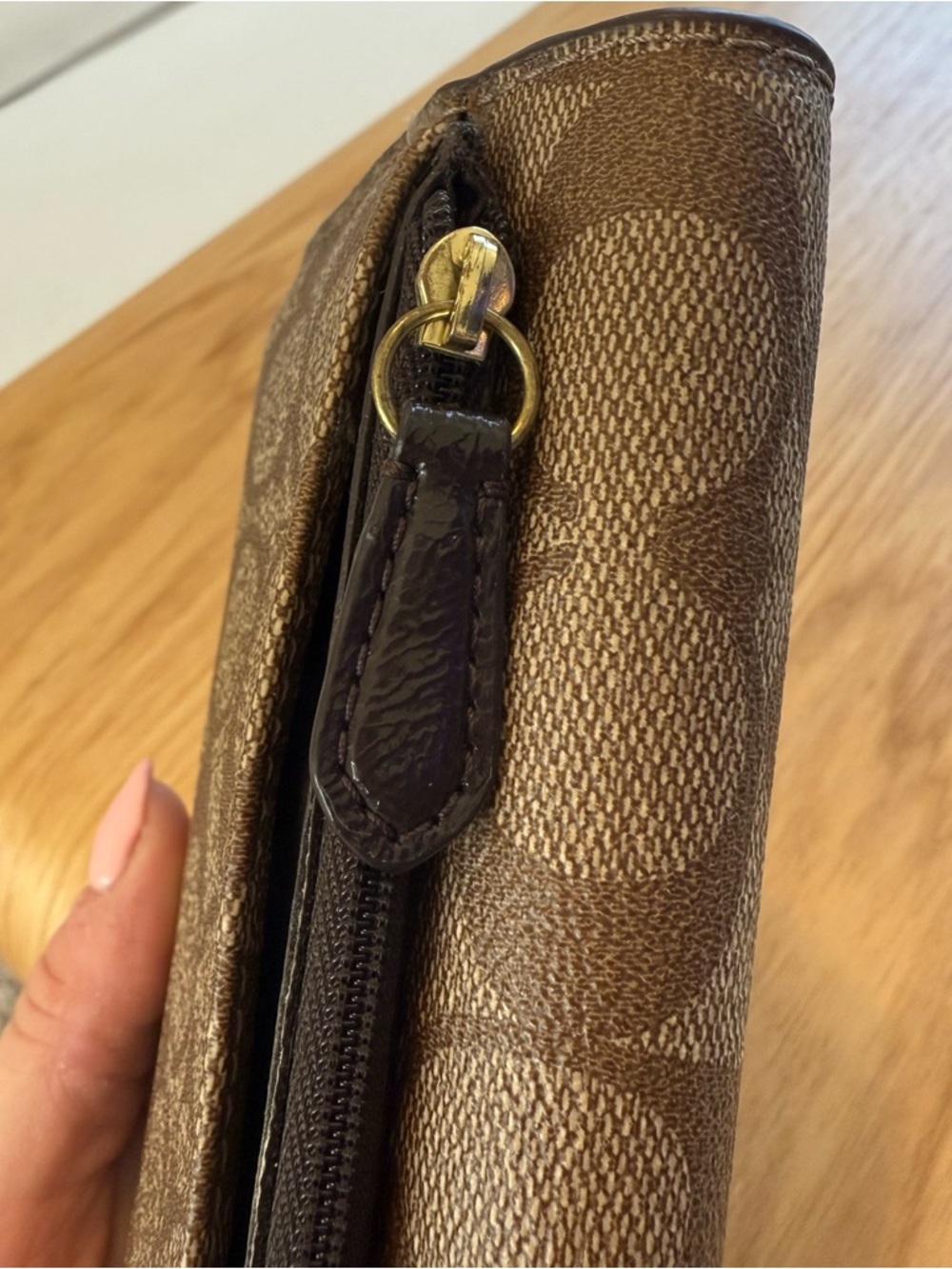 Coach Signature Canvas Continental Wallet in Brown - Picture 14 of 14